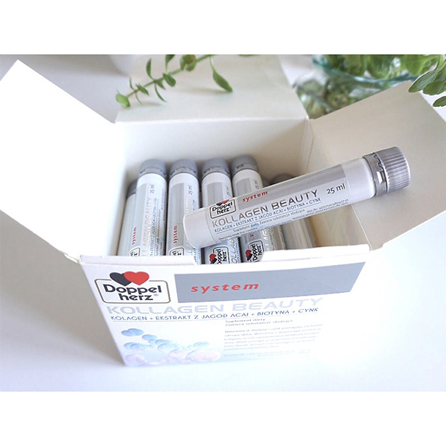 Collagen thủy phân Doppelherz Kollagen Beauty, hộp 30 ống x 25ml