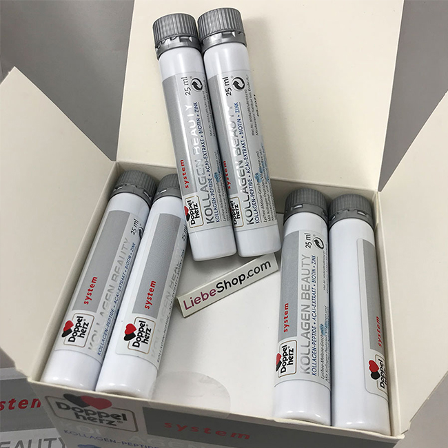 Collagen thủy phân Doppelherz Kollagen Beauty, hộp 30 ống x 25ml