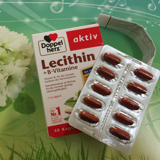 Mầm Đậu Nành Doppelherz Lecithin 1500mg + Vitamin B, hộp 40 Viên