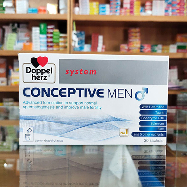 Thực phẩm hỗ trợ sinh sản ở nam giới Doppelherz System Conceptive Men, hộp 30 gói