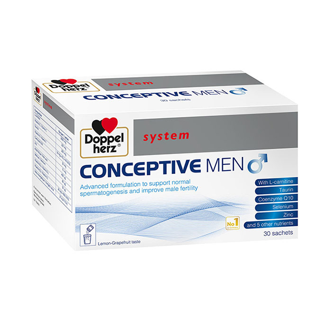 Thực phẩm hỗ trợ sinh sản ở nam giới Doppelherz System Conceptive Men, hộp 30 gói