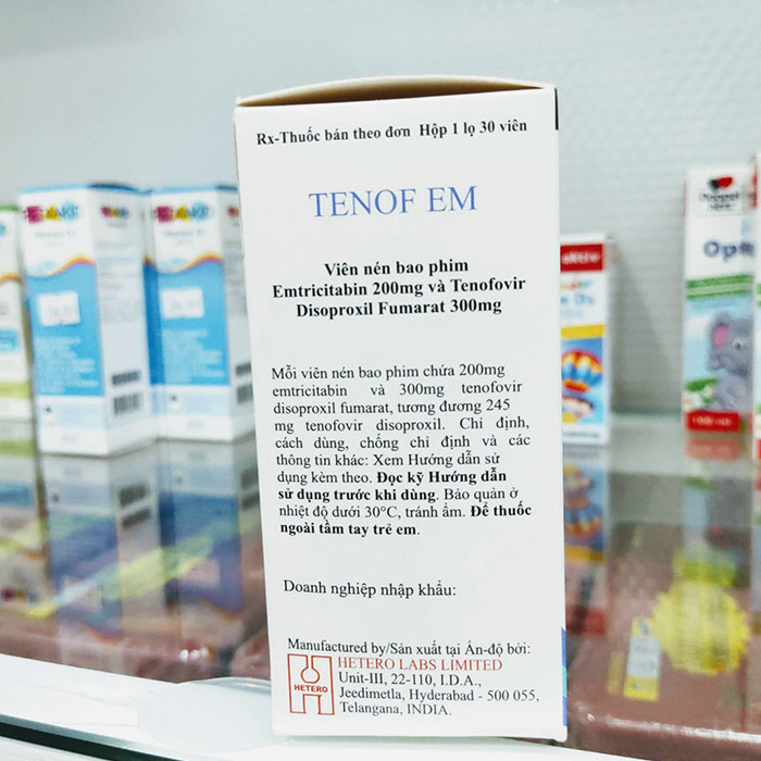 Thuốc điều trị phơi nhiễm HIV Tenof EM Hộp 30 viên