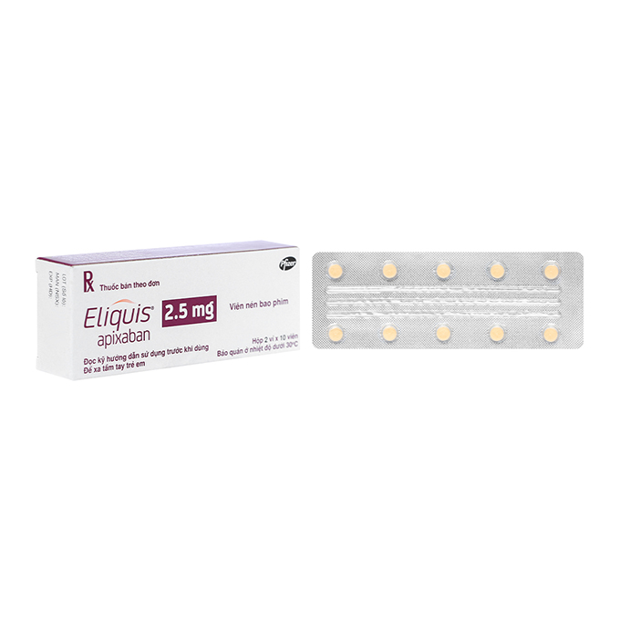 Thuốc Eliquis 2.5mg, Hộp 14 viên