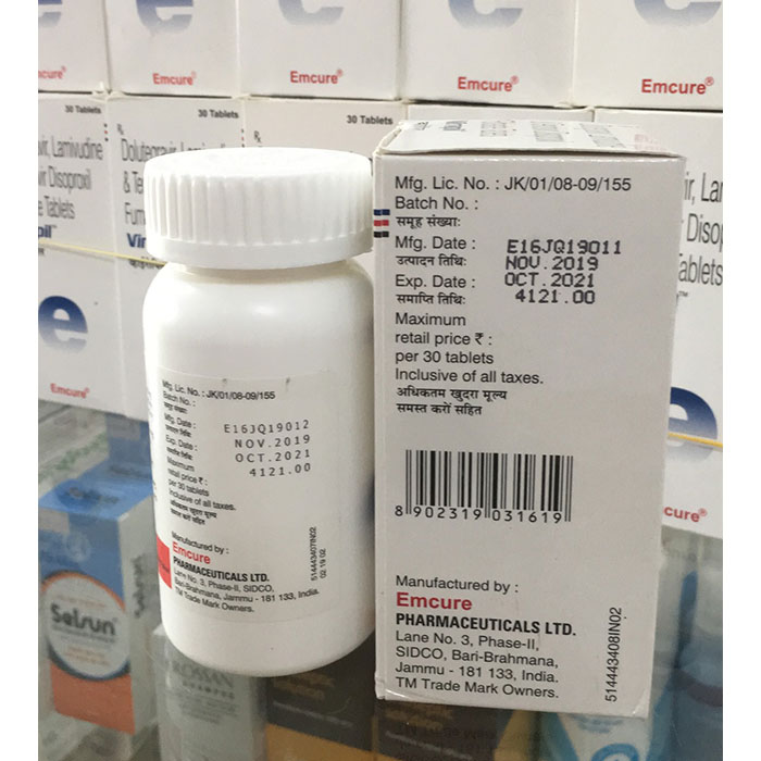 Thuốc kháng Virus HIV Emcure Viropil, Hộp 30 viên