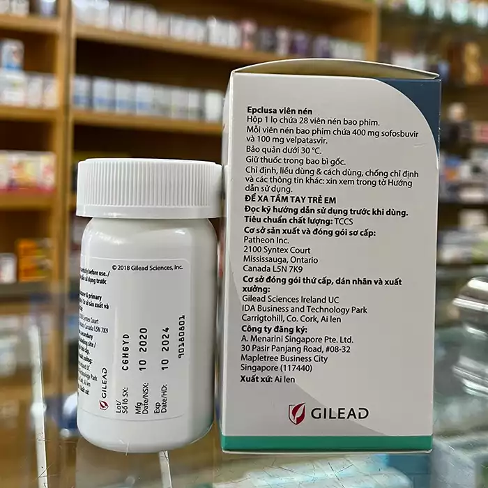 Thuốc điều trị 6 loại viêm gan C Epclusa Hộp 28 viên