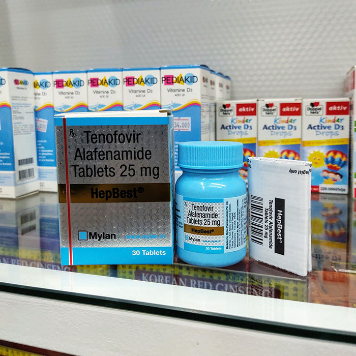 Thuốc điều trị viêm gan B Mylan Hepbest, Hộp 30 viên