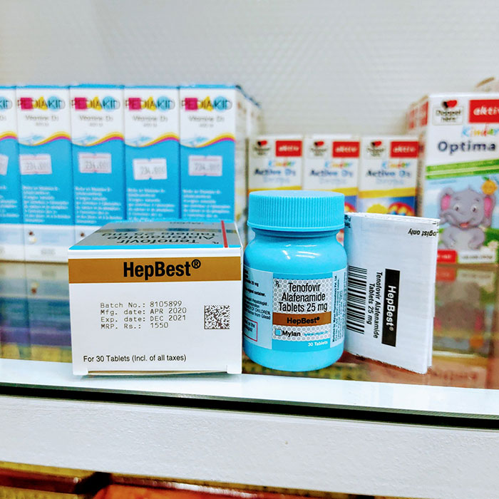 Thuốc điều trị viêm gan B Mylan Hepbest, Hộp 30 viên