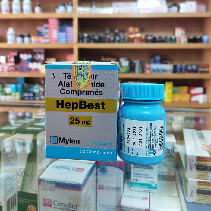 Thuốc điều trị viêm gan B Mylan Hepbest, Hộp 30 viên