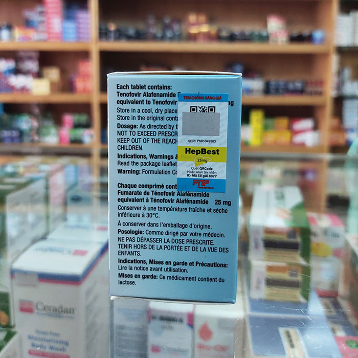 Thuốc điều trị viêm gan B Mylan Hepbest, Hộp 30 viên