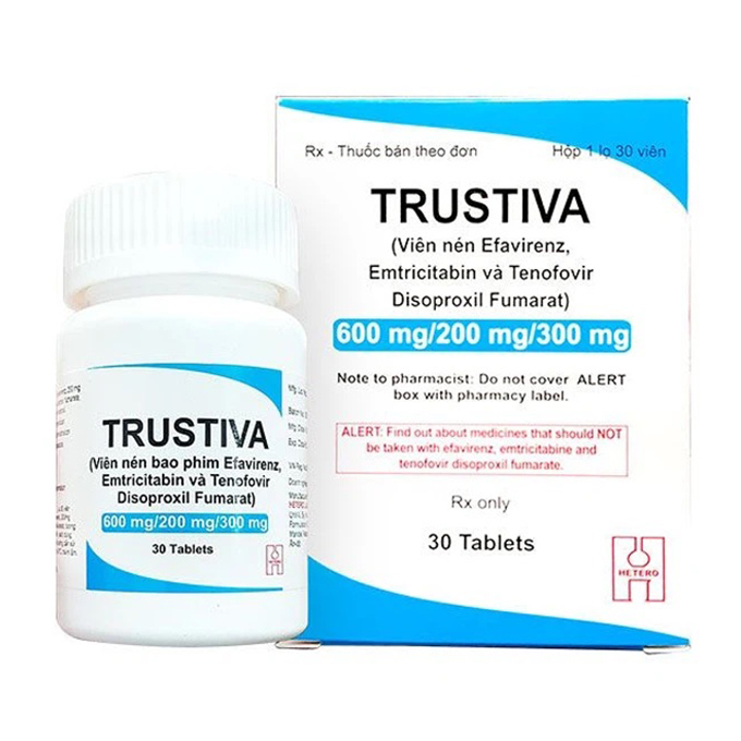 Thuốc điều trị phơi nhiễm HIV Hetero Trustiva, Hộp 30 viên