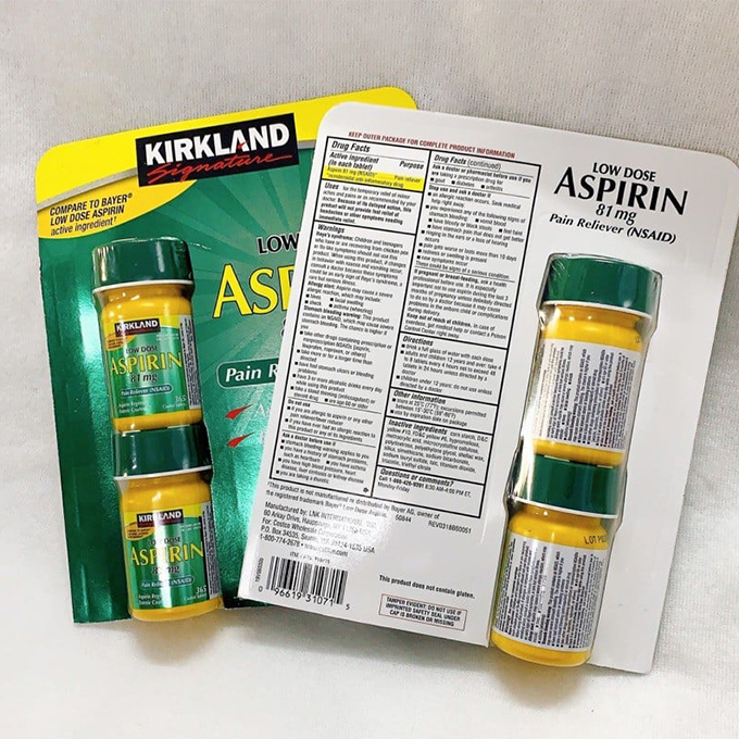 Kirkland Low Dose Aspirin 81mg 2 chai x 365 viên