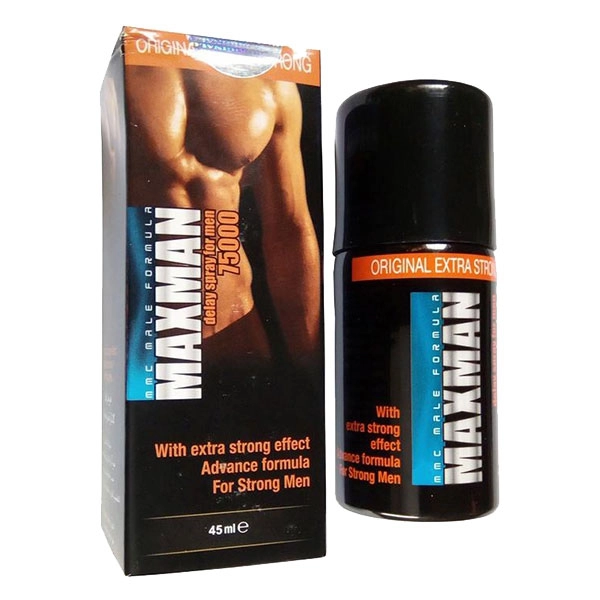 Chai xịt kéo dài thời gian quan hệ MaxMan Delay 75000, Chai 45 ml