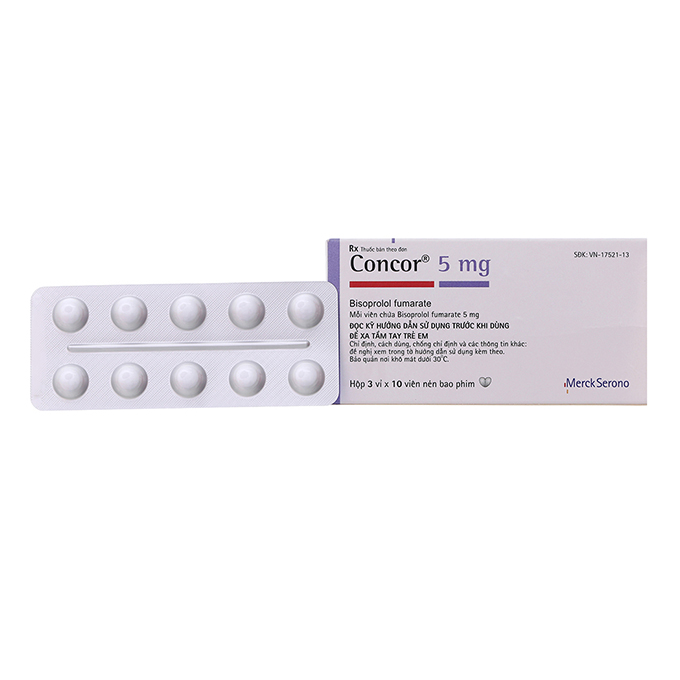 Thuốc điều trị huyết áp Merck Concor 5mg 30 viên