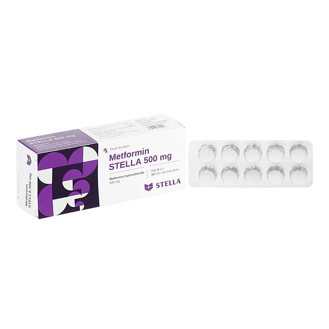 Metformin Stella 500mg 3 vỉ x 10 viên – Điều trị tiểu đường