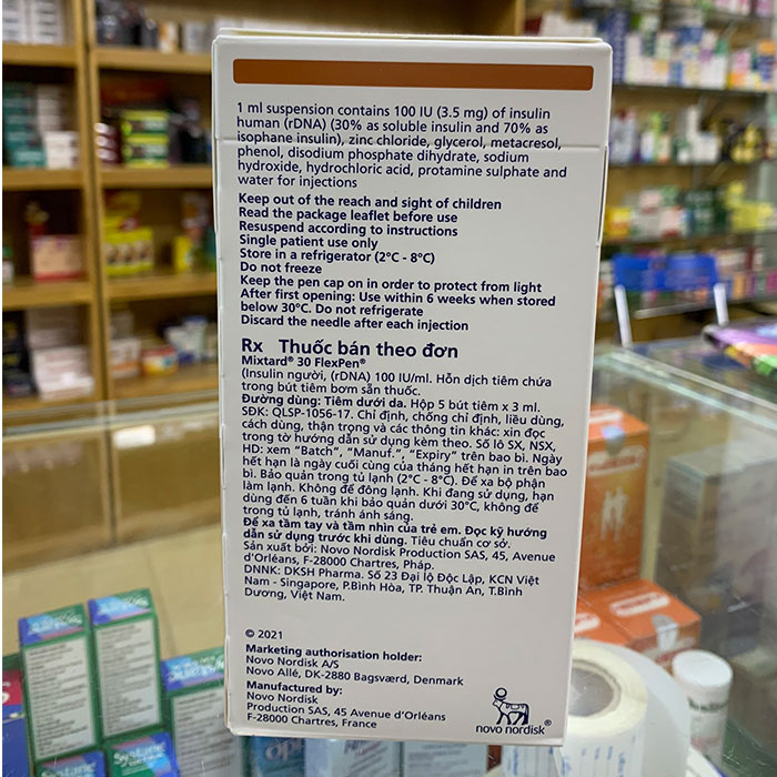 Mixtard 30 Flexpen – Bút tiêm Insulin trị tiểu đường 5x3ml