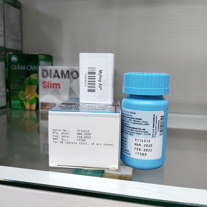 Thuốc điều trị viêm gan C MyHep All, Hộp 28 viên