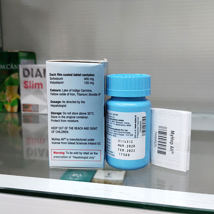 Thuốc điều trị viêm gan C MyHep All, Hộp 28 viên