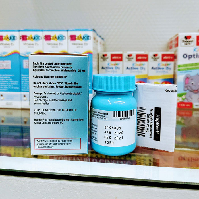 Thuốc điều trị viêm gan B Mylan Hepbest, Hộp 30 viên (Công ty)