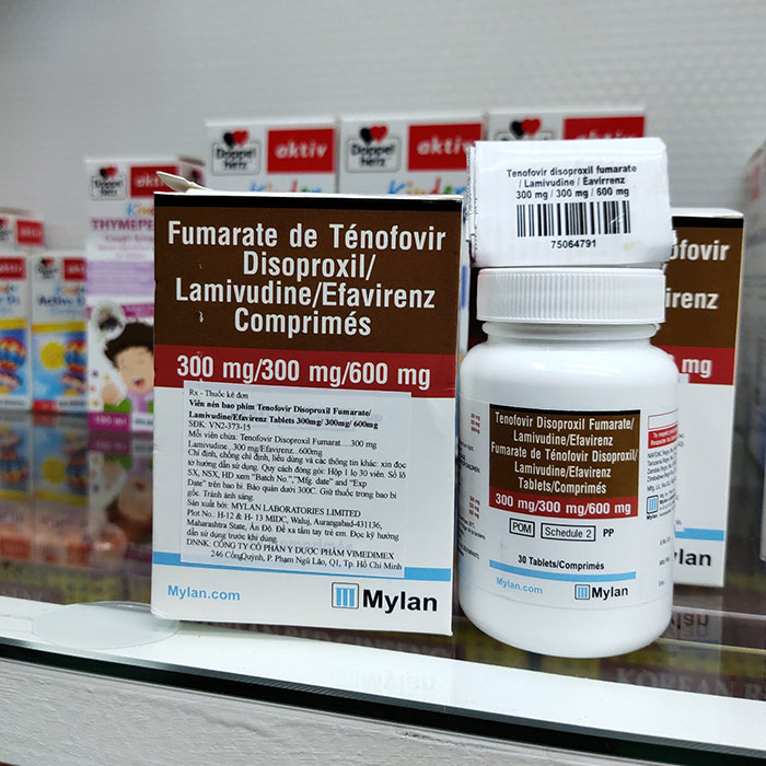 Thuốc điều trị phơi nhiễm HIV Mylan TLE, Hộp 30 viên