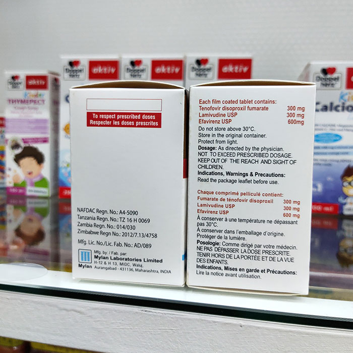 Thuốc điều trị phơi nhiễm HIV Mylan TLE, Hộp 30 viên