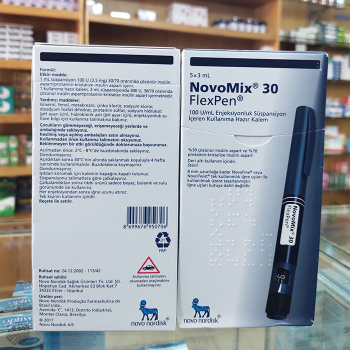 NovoMix 30 Flexpen – Bút tiêm Insulin trị tiểu đường 5 x 3ml