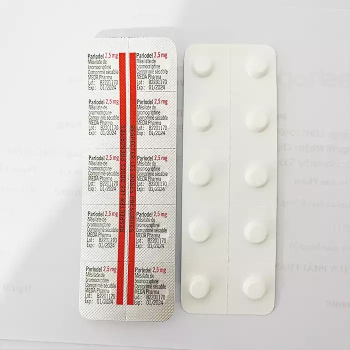 Parlodel 2.5mg Mylan 3 vỉ x 10 viên – Thuốc điều trị Parkinson, rối loạn tăng tiết sữa