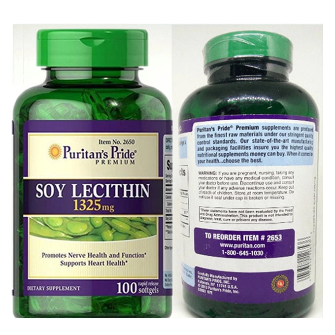 Tinh chất mầm đậu nành Puritan's Pride Soy Lecithin 1325 mg, Hộp 250 viên