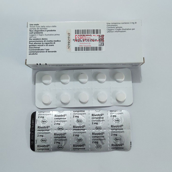 Thuốc ngủ Rivotril 2mg Clonazepam Roche Hộp 20 viên