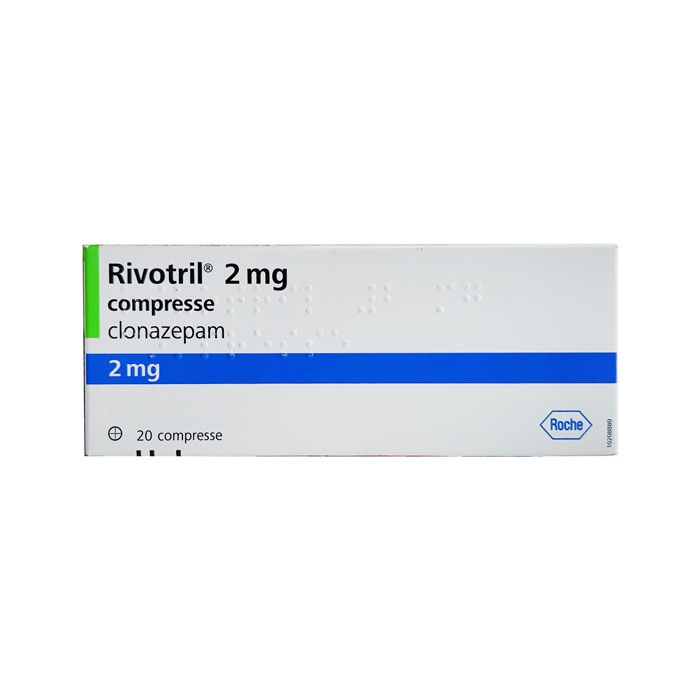 Thuốc ngủ Rivotril 2mg Clonazepam Roche Hộp 20 viên