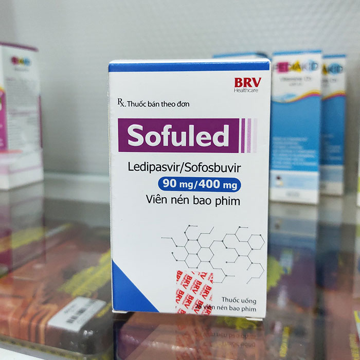 Thuốc trị viêm gan C BRV Sofuled 90mg/400mg, Hộp 28 viên