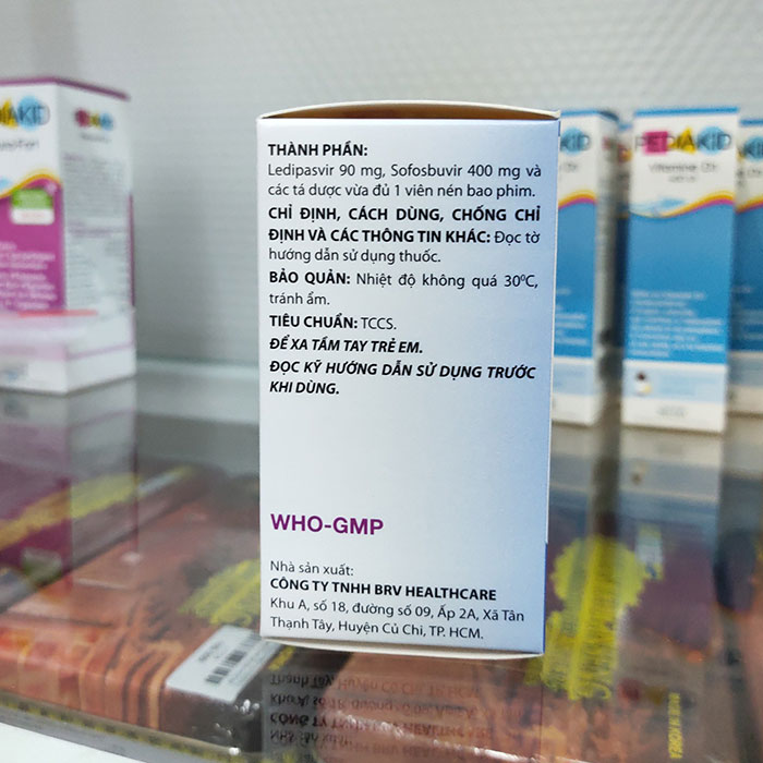 Thuốc trị viêm gan C BRV Sofuled 90mg/400mg, Hộp 28 viên