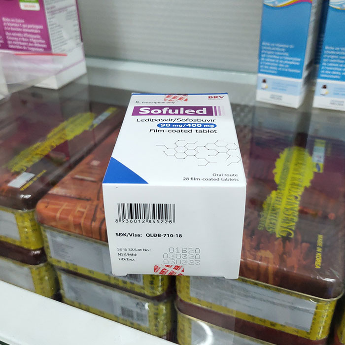 Thuốc trị viêm gan C BRV Sofuled 90mg/400mg, Hộp 28 viên