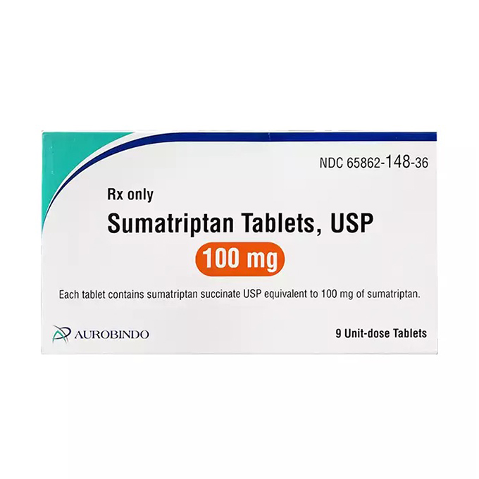 Sumatriptan 100mg Aurobindo 1 vỉ x 9 viên – Thuốc giảm đau nửa đầu