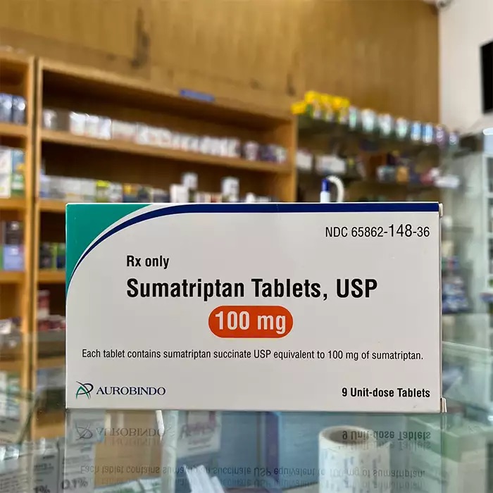 Sumatriptan 100mg Aurobindo 1 vỉ x 9 viên – Thuốc giảm đau nửa đầu
