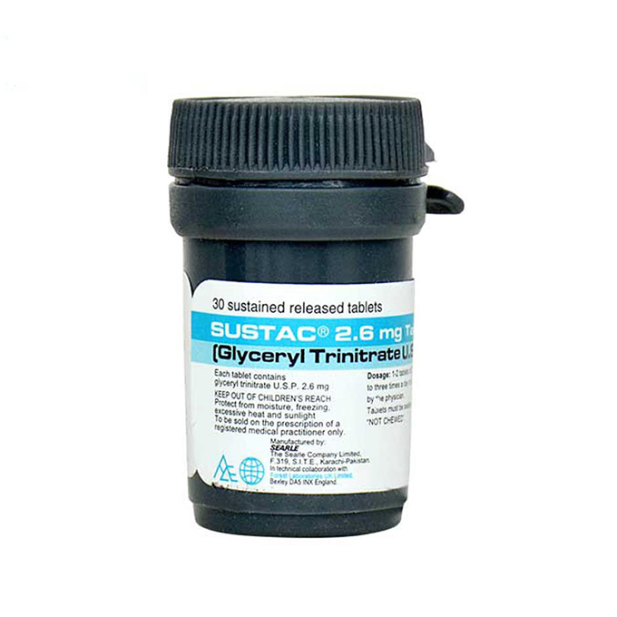 Thuốc tim mạch Sustac 2.6mg Chai 30 viên