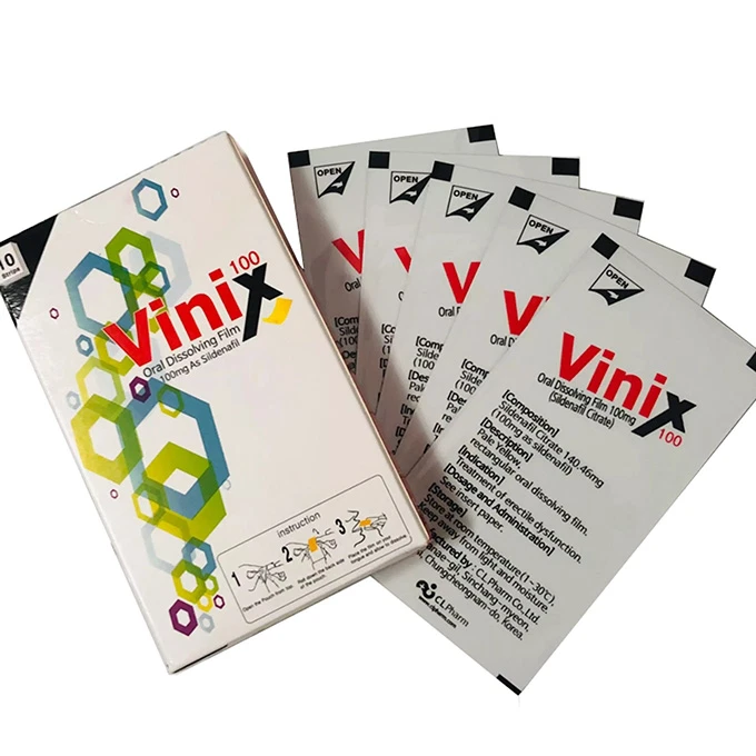 Tem Vinix 100mg cường dương kéo dài thời gian quan hệ, Hộp 10 tem