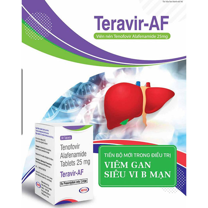 Thuốc trị viêm gan B Teravir AF 25mg, Hộp 30 viên