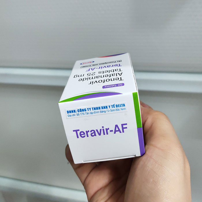 Thuốc trị viêm gan B Teravir AF 25mg, Hộp 30 viên