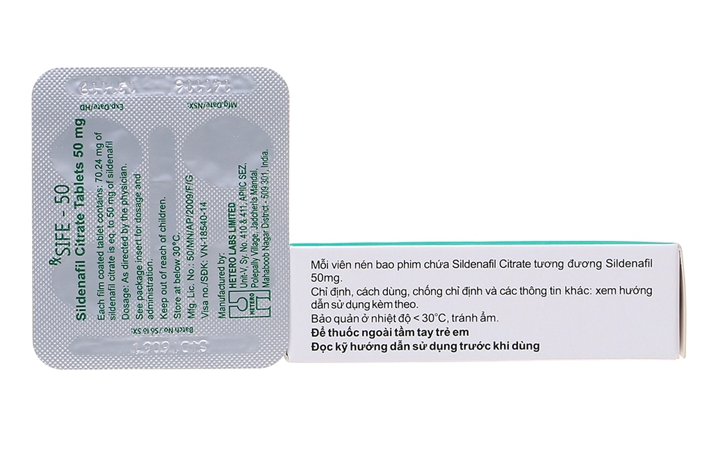 Thuốc cường dương Sife 50 mg, Hộp 4 viên
