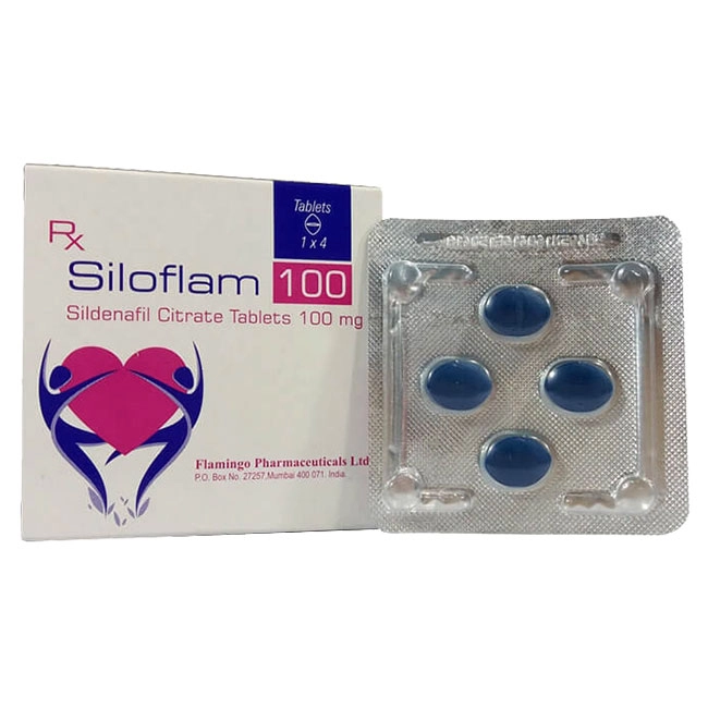 Thuốc cường dương Siloflam 100 mg, Hộp 4 viên