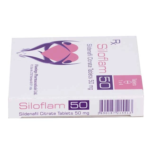 Thuốc cường dương Siloflam 50 mg, Hộp 4 viên