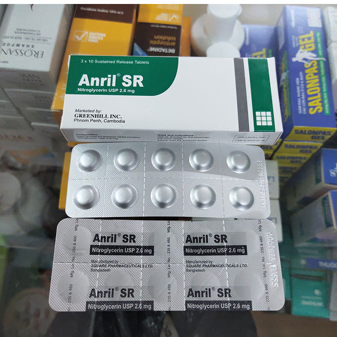 Thuốc điều trị đau thắt ngực Square Anril SR Hộp 30 viên