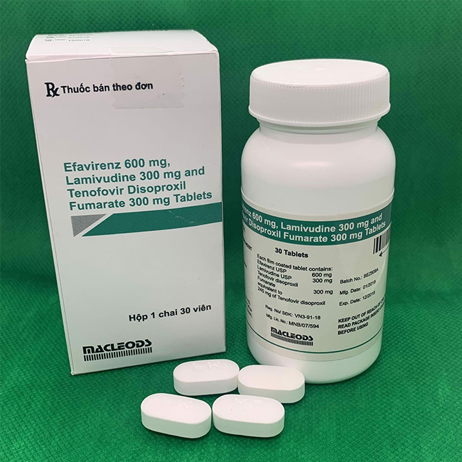 ARV Macleods Efavirenz 600mg, Lamivudine 300mg and Tenofovir 300mg (Thuốc TLE) 30 viên