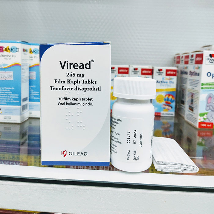 Thuốc điều trị viêm gan B Gilead Viread 245mg Hộp 30 viên