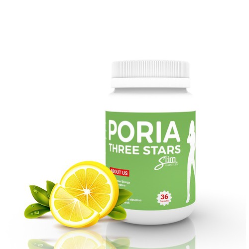 Viên uống giảm cân Phục Linh Ba Sao - Poria Three Stars Slim, Hộp 36 viên