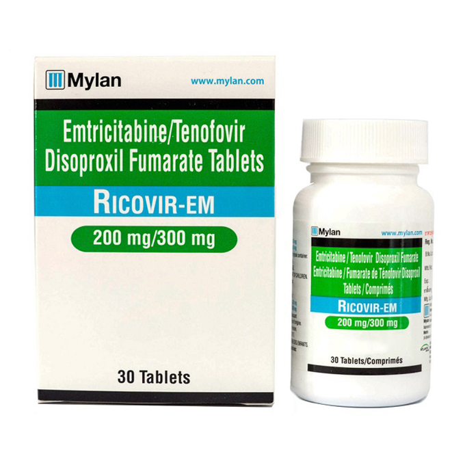 Ricovir EM Thuốc kháng Virus điều trị HIV, Chai 30 viên