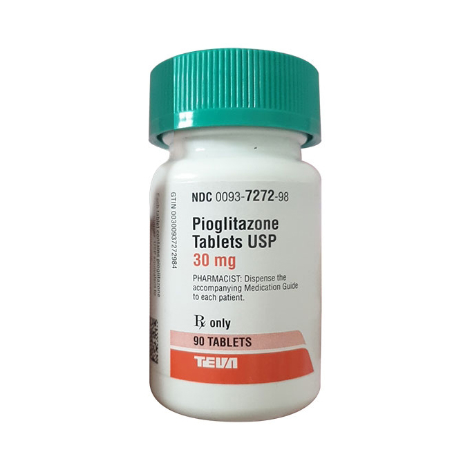 Thuốc tiểu đường Teva Pioglitazone 30mg Chai 90 viên