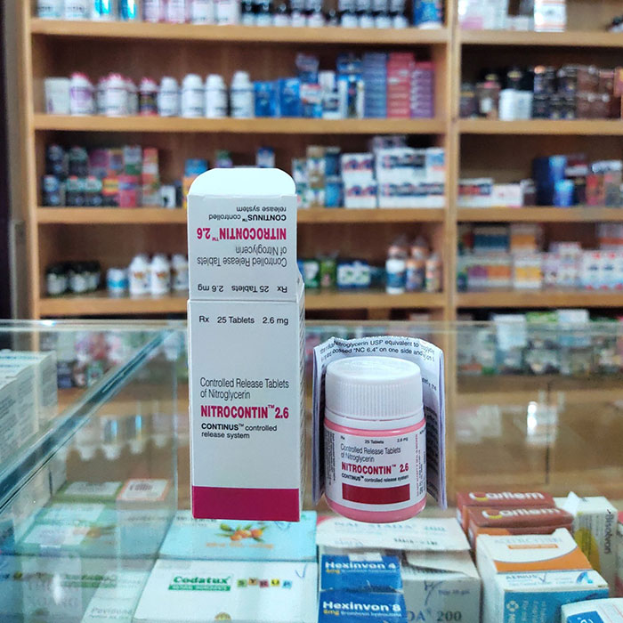 Thuốc tim mạch Nitrocontin 2,6mg Chai 25 viên