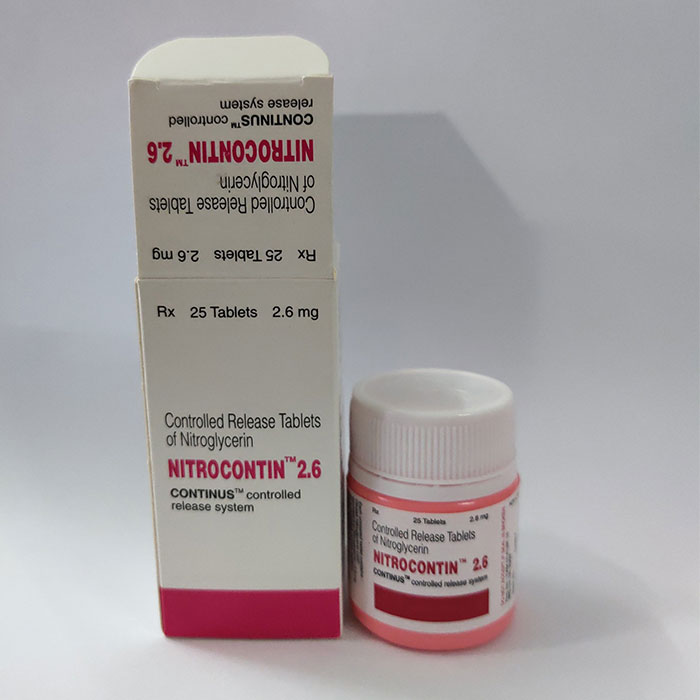 Thuốc tim mạch Nitrocontin 2,6mg Chai 25 viên