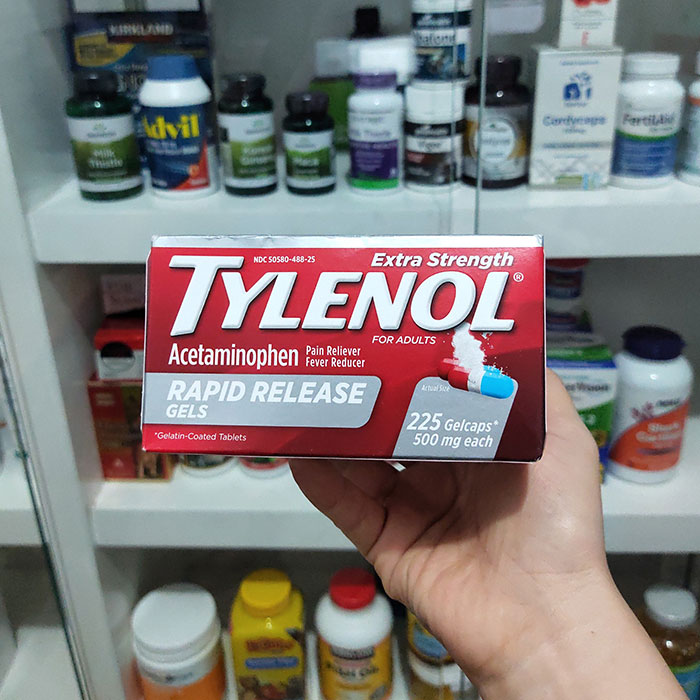 Tylenol Extra Strength Rapid Release Gels 500mg, Chai 225 viên